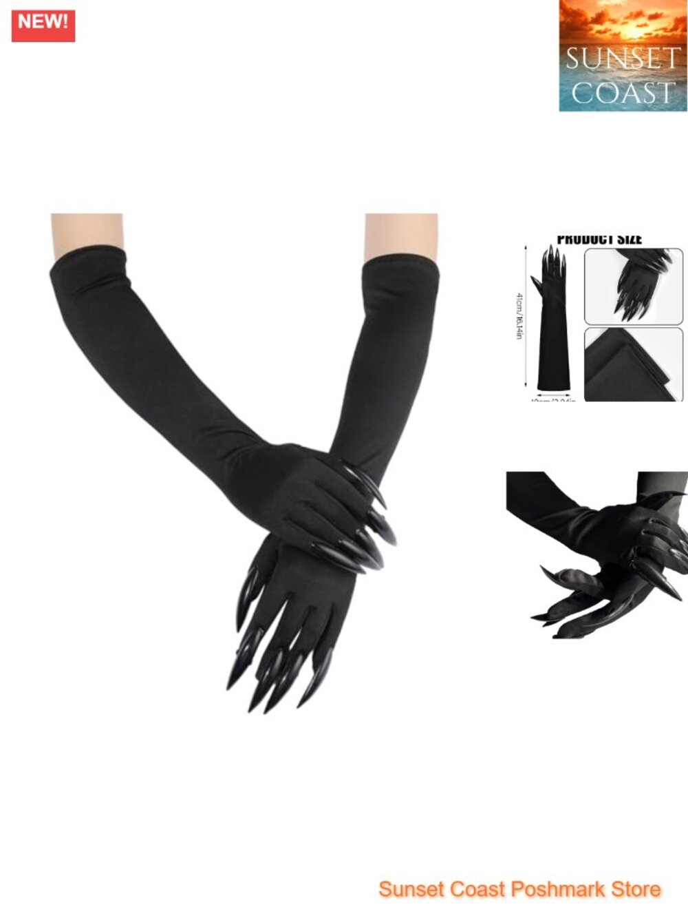Cat Claw Gloves with Nails Halloween Cosplay Costume Accessories
